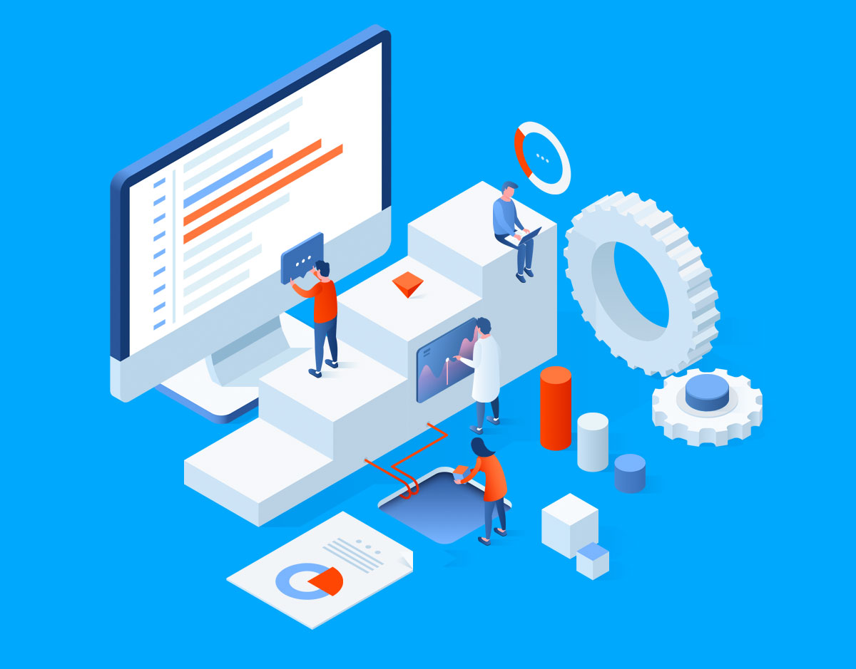 Graphic depicting data marketers practicing marketing solution lead building