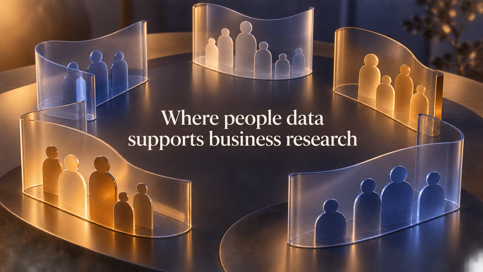 Illustration of grouped people records, titled Where people data supports business research